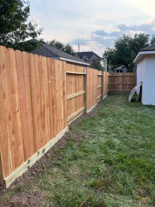 A beautifully installed cedar fence by Mustang Fencing and Gates for Michelle Cantu in Houston, TX.