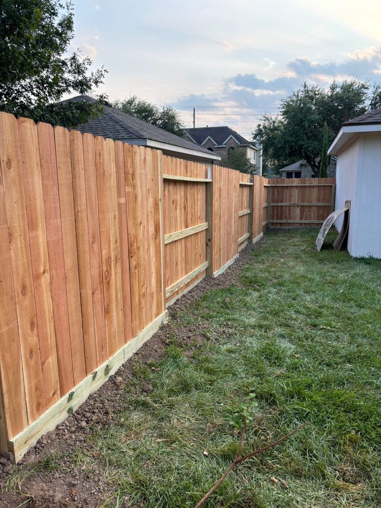 A Satisfying Cedar Fence Installation for Michelle Cantu in Houston, TX. - Mustang Fencing and Gates A beautifully installed cedar fence by Mustang Fencing and Gates for Michelle Cantu in Houston, TX.
