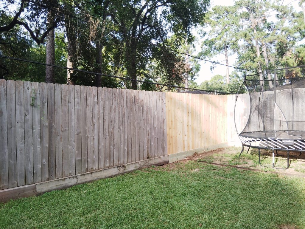 Cedar and Reinforcement for Karla Woodroof’s Home in Atascocita, TX, - Mustang Fencing and Gates Custom cedar fence and reinforcement installed by Mustang Fencing and Gates for Karla Woodroof's home in Atascocita, TX.