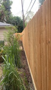 Crafting the perfect cedar fence for Matt Hudzicki in Houston, TX by Mustang Fencing and Gates.