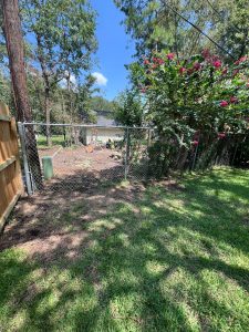 A secure and sturdy fence installation for Richard Haase in Conroe, Texas by Mustang Fencing and Gates.