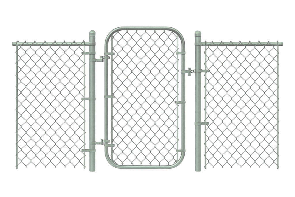 Chain Link Walk-In Gate with Rounded Corners & Galvanized Steel Frame - Mustang Fencing and Gates