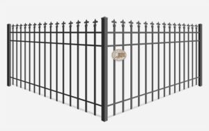 "Custom-designed finial for a wrought iron gate by Mustang Fencing and Gates."