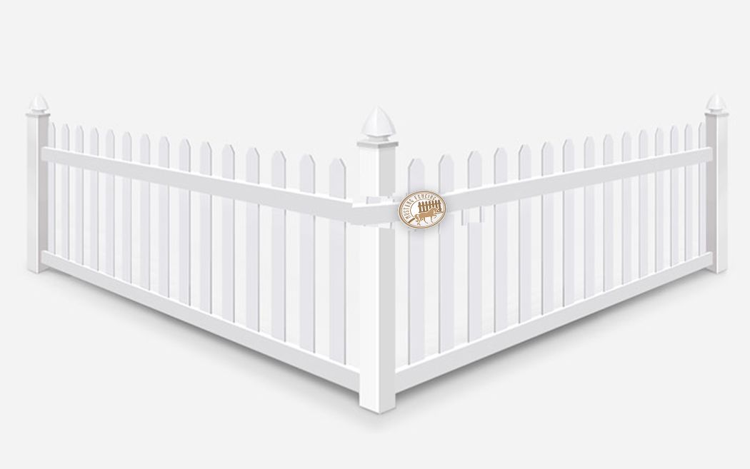 "Extended picket fence design by Mustang Fencing and Gates."