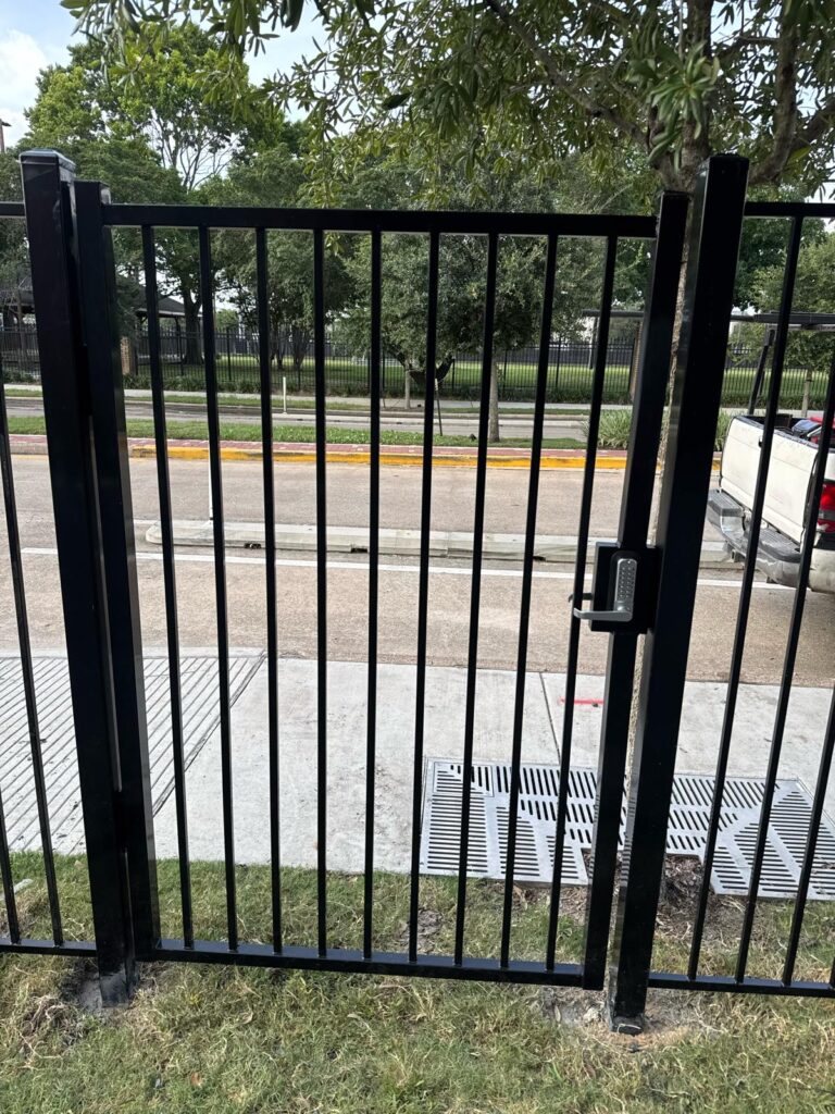 black metal gate houston tx - Mustang Fencing and Gates "Black metal gate in Houston, TX installed by Mustang Fencing and Gates."