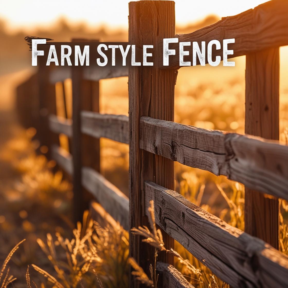 Farm-style pasture fence at sunset on a property outside Houston