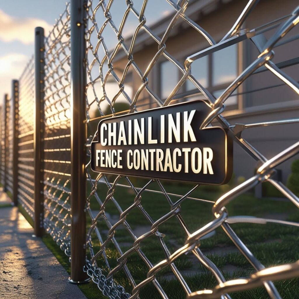 houston chain link fence contractor - Mustang Fencing and Gates "A Houston-based chain link fence contractor installing a durable and secure fence, provided by Mustang Fencing and Gates."