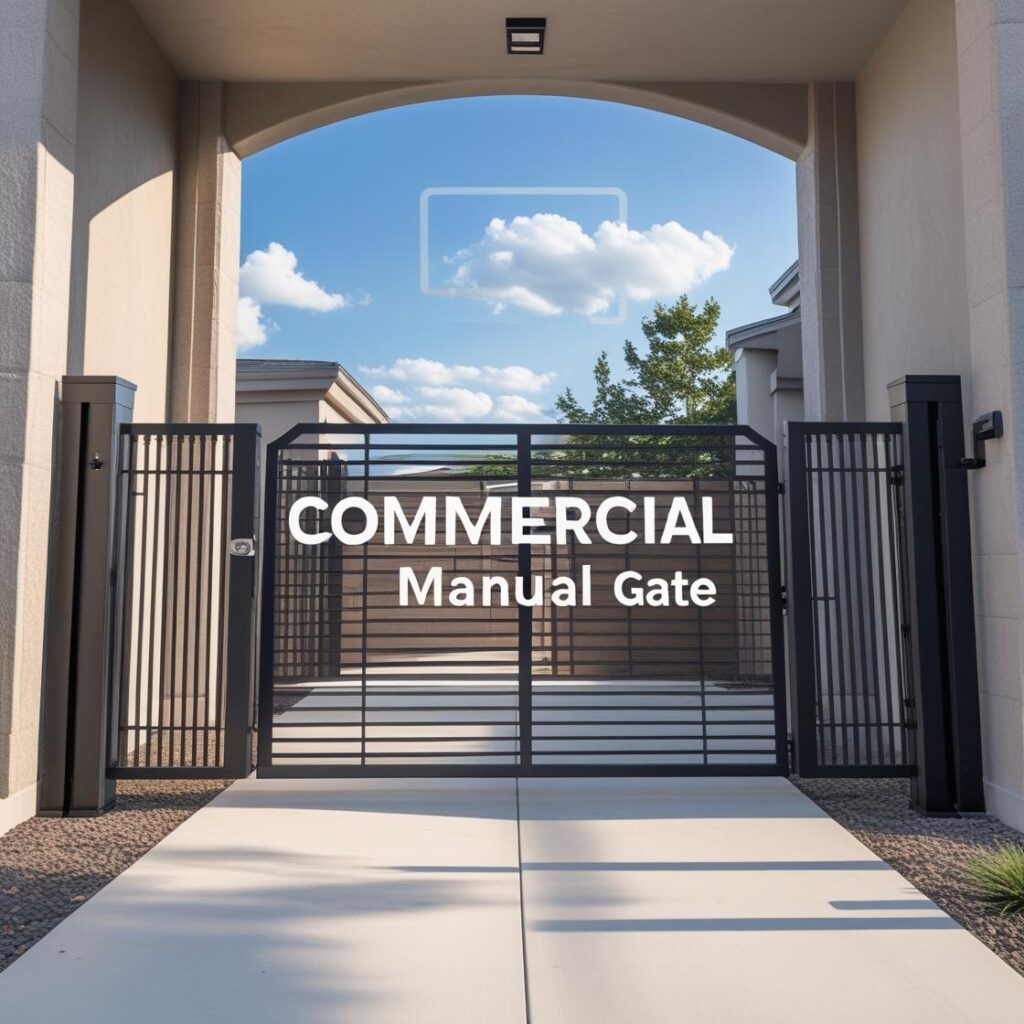 houston commercial manual gate - Mustang Fencing and Gates "Commercial manual gate installation in Houston by Mustang Fencing and Gates."