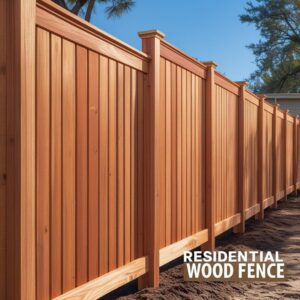 "Residential wooden fence in Houston, Texas, installed by Mustang Fencing and Gates."
