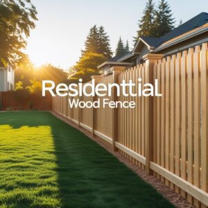 "Residential wooden fence in Houston, Texas, showcasing Mustang Fencing and Gates' craftsmanship."