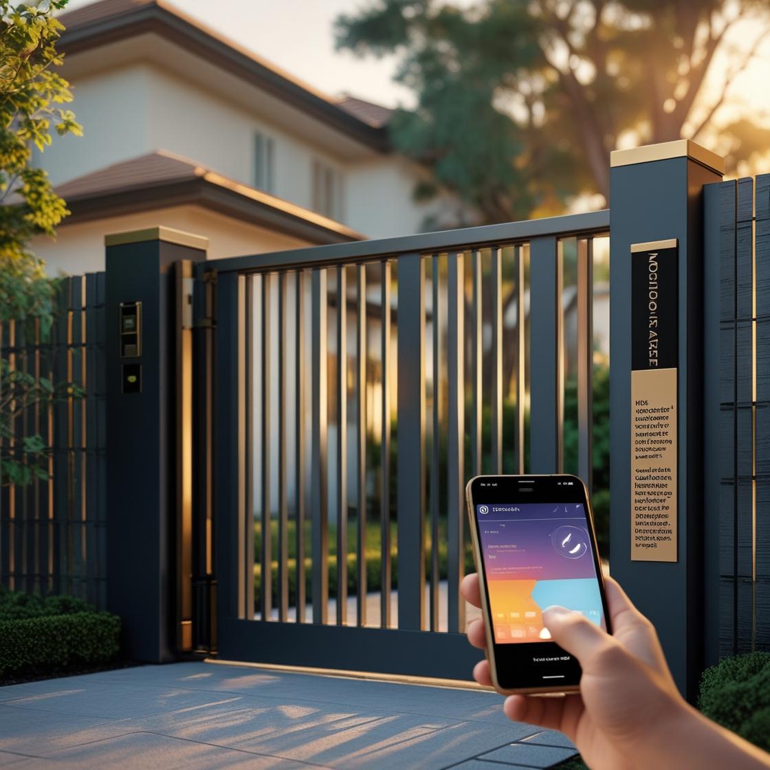 Smart access control gate and security fence in Houston, TX by Mustang Fencing and Gates