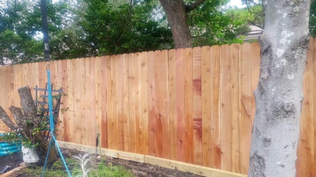 houston-cedar-wood-fence-installation-residential-privacy - Mustang Fencing and Gates