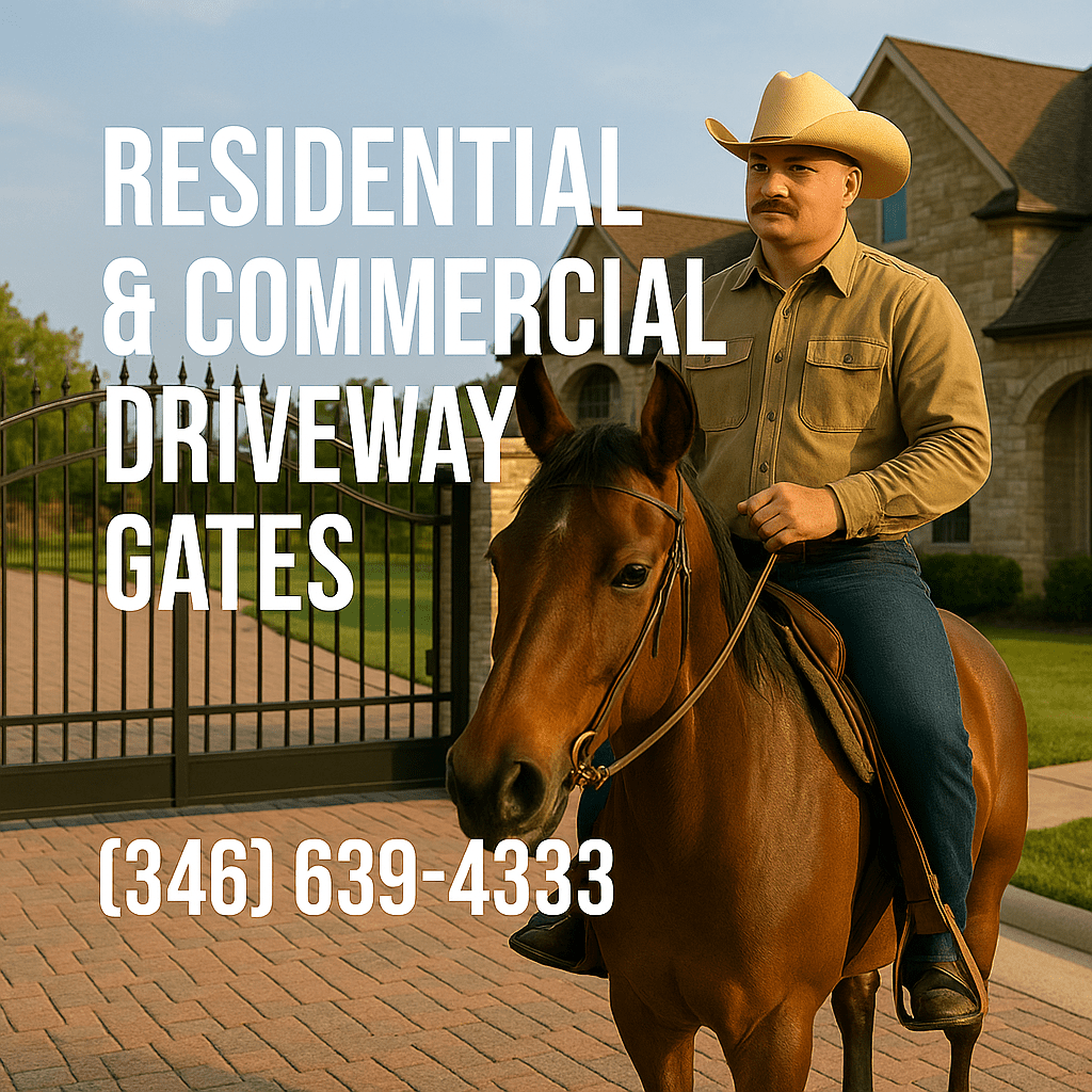 residential-commercial-driveway-gates-installation-houston - Mustang Fencing and Gates