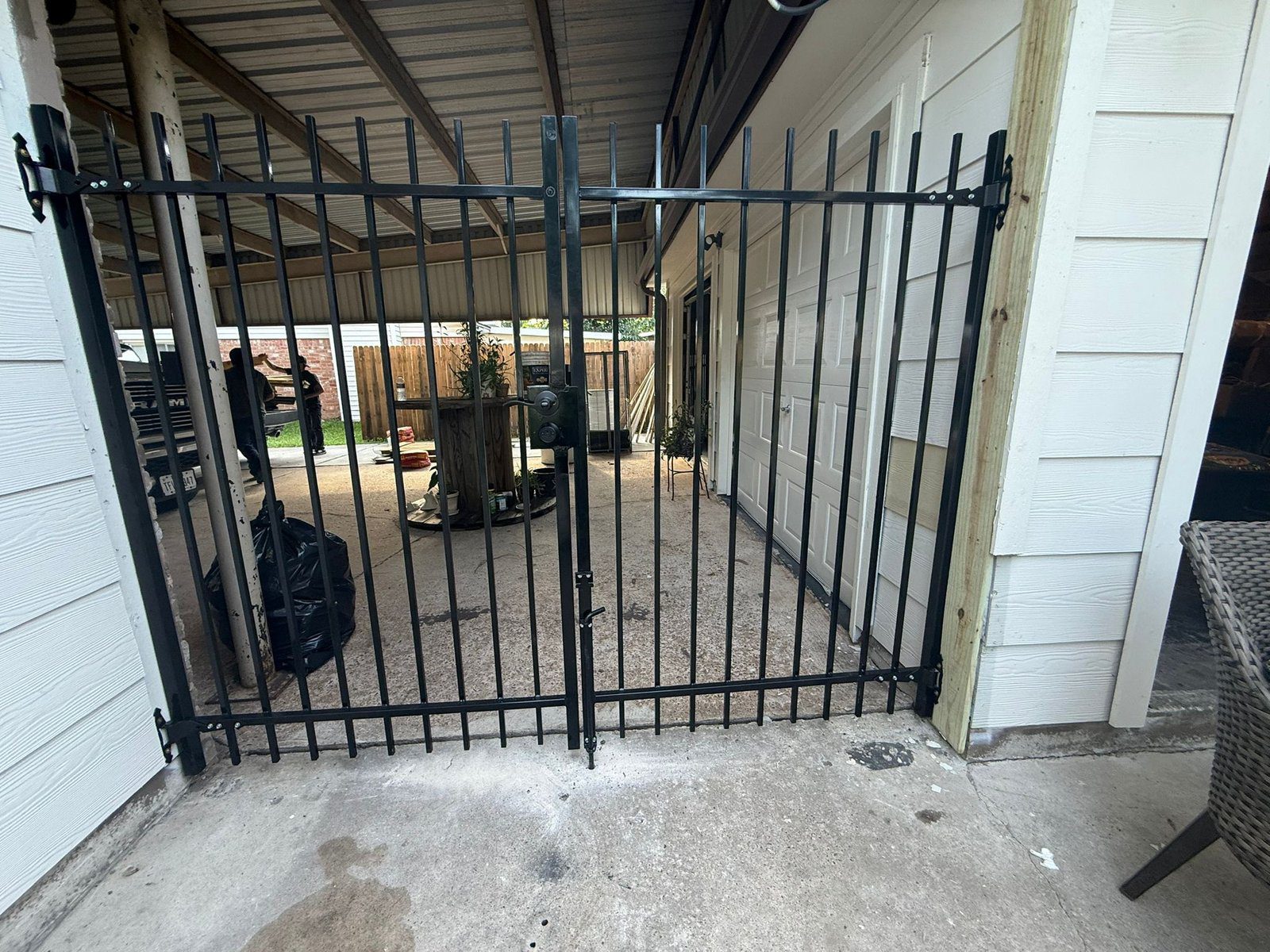 3 rail iron fence installation Houston TX