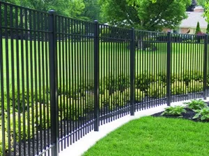 A modern aluminum fence in Indianapolis, featuring sleek design and durable construction.