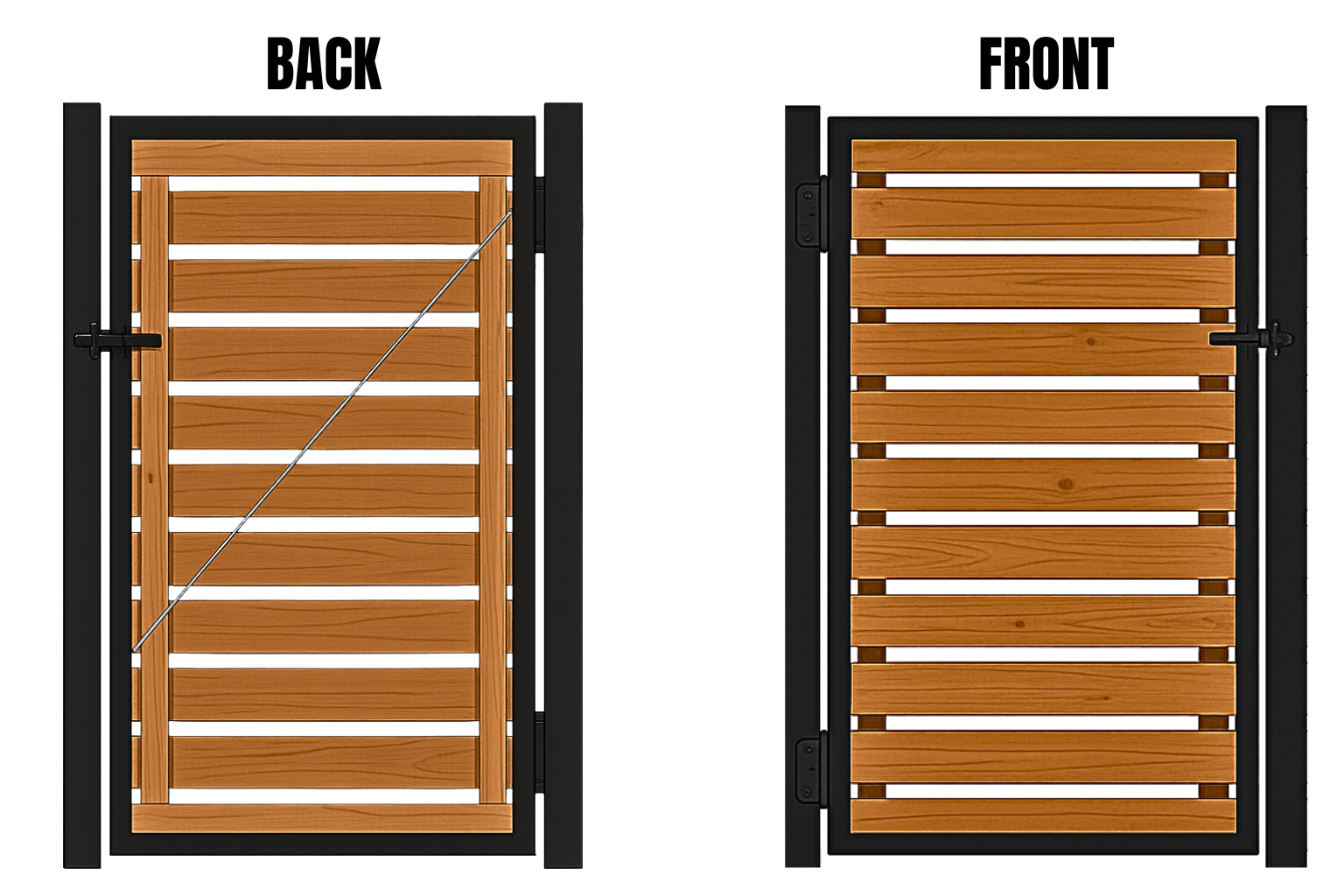Horizontal Wood Slat Walk-In Iron Gate Houston TX